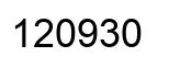 Number 120930 black image