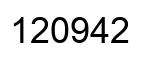 Number 120942 black image