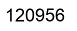 Number 120956 black image