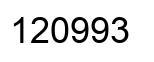 Number 120993 black image