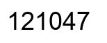 Number 121047 black image