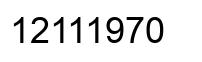 Number 12111970 black image