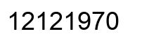 Number 12121970 black image