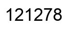 Number 121278 black image