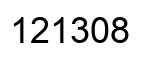Number 121308 black image