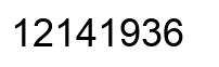 Number 12141936 black image