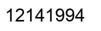 Number 12141994 black image