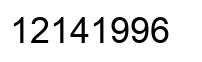Number 12141996 black image
