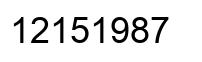 Number 12151987 black image