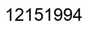 Number 12151994 black image