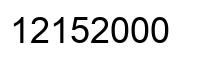Number 12152000 black image