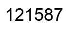 Number 121587 black image