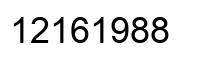 Number 12161988 black image