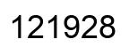 Number 121928 black image