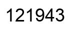 Number 121943 black image