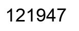 Number 121947 black image