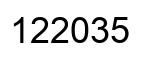 Number 122035 black image