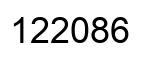 Number 122086 black image