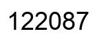 Number 122087 black image