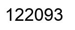 Number 122093 black image