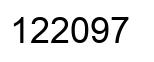 Number 122097 black image