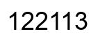 Number 122113 black image