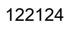 Number 122124 black image