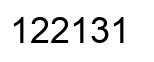 Number 122131 black image