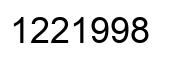 Number 1221998 black image