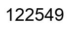 Number 122549 black image