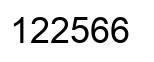 Number 122566 black image