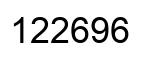 Number 122696 black image