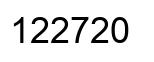 Number 122720 black image