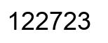 Number 122723 black image