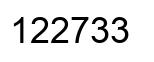 Number 122733 black image