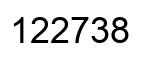 Number 122738 black image
