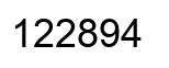 Number 122894 black image