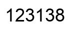 Number 123138 black image