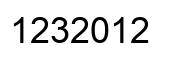 Number 1232012 black image