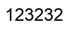 Number 123232 black image