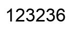 Number 123236 black image