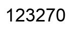 Number 123270 black image