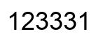 Number 123331 black image