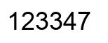 Number 123347 black image