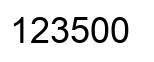 Number 123500 black image