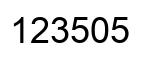 Number 123505 black image