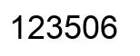 Number 123506 black image