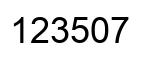 Number 123507 black image