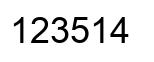 Number 123514 black image