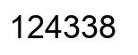 Number 124338 black image